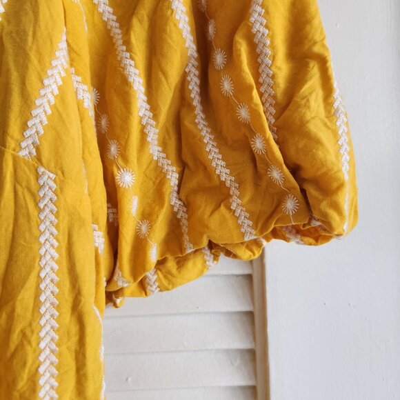 Talbots Yellow Blouse with White Dots - Picture 3 of 9